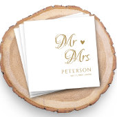 Gepersonaliseerde gouden Mr & Mrs bruiloft servett Servet