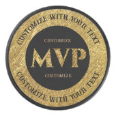 Gepersonaliseerde Gouden MVP Hockey Puck (Voorkant)
