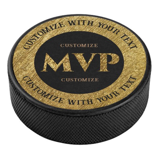 Gepersonaliseerde Gouden MVP Hockey Puck (3/4)