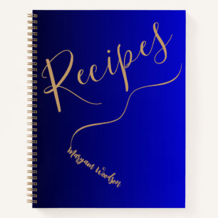 Gepersonaliseerde Gouden Naam (Receptenboek) Zwart Notitieboek