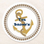 Gepersonaliseerde gouden nautische Onderzetters (Voorkant)