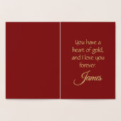 Gepersonaliseerde Gouden Olifanten Met Harten Vale Folie Kaarten (Binnen)