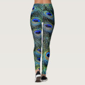 Gepersonaliseerde gouden Peacock Feathers Leggings (Achterkant)