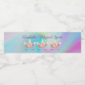 Gepersonaliseerde gouden regenboog eenhoorn waterf waterfles etiket (Enkel label)