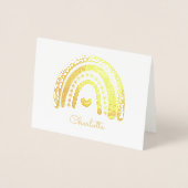 Gepersonaliseerde Gouden Regenboog Little Heart Go Folie Kaarten (Voorkant)