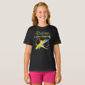GEPERSONALISEERDE GOUDEN REGENBOOG MOOIE BALLERINA T-SHIRT (Voorkant volledig)
