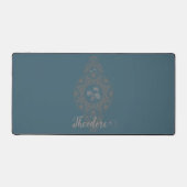 Gepersonaliseerde Gouden Rococo Lotus Siermandala Bureaumat (Voorkant)