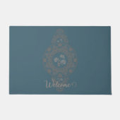 Gepersonaliseerde Gouden Rococo Lotus Siermandala Deurmat (Voorkant)
