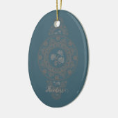 Gepersonaliseerde Gouden Rococo Lotus Siermandala Keramisch Ornament (Links)