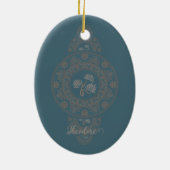 Gepersonaliseerde Gouden Rococo Lotus Siermandala Keramisch Ornament (Achterkant)