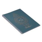 Gepersonaliseerde Gouden Rococo Lotus Siermandala Notitieboek (Rechterzijde)