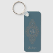 Gepersonaliseerde Gouden Rococo Lotus Siermandala Sleutelhanger (Voorkant)