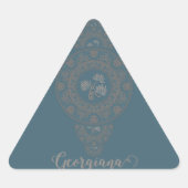 Gepersonaliseerde Gouden Rococo Lotus Siermandala Sticker (Voorkant)