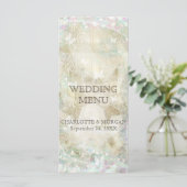 Gepersonaliseerde Gouden Sparkly Rustieke Bruiloft Menu (Staand voorkant)