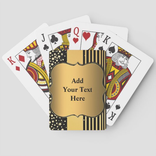 Gepersonaliseerde Gouden Speelkaarten Aangepaste T (Achterkant)