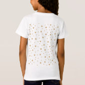 Gepersonaliseerde gouden ster glitter meisje verja t-shirt (Achterkant)