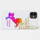Gepersonaliseerde gouden sterren veelkleurige eenh Case-Mate iPhone case (Achterkant (horizontaal))