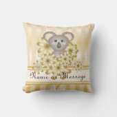 Gepersonaliseerde Gouden Streep Schattige Baby Koa Kussen (Voorkant)