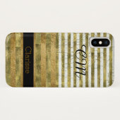gepersonaliseerde gouden strepen Case-Mate iPhone case (Achterkant (horizontaal))