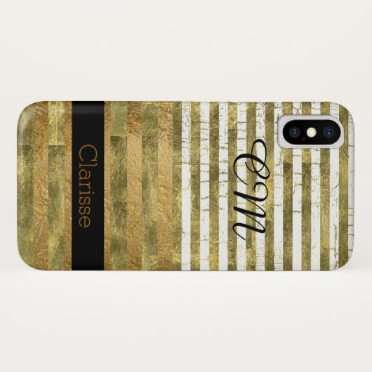 gepersonaliseerde gouden strepen Case-Mate iPhone case (Achterkant (horizontaal))