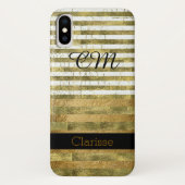 gepersonaliseerde gouden strepen Case-Mate iPhone case (Achterkant)