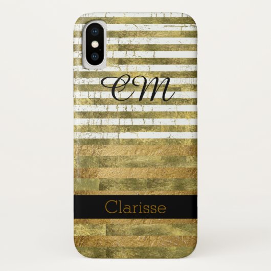 gepersonaliseerde gouden strepen Case-Mate iPhone case (Achterkant)