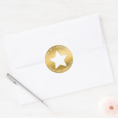 Gepersonaliseerde gouden superster Teacher Reward Ronde Sticker (Envelop)