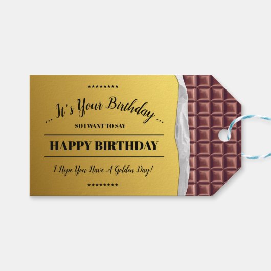 Gepersonaliseerde Gouden Ticket Chocolade Bar Verj Cadeaulabel (Voorkant (Horizontaal))