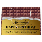 Gepersonaliseerde Gouden Ticket Chocolade Bar Verj Groot Cadeauzakje (Voorkant)