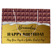 Gepersonaliseerde Gouden Ticket Chocolade Bar Verj Groot Cadeauzakje (Achterkant)