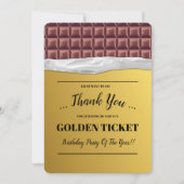 Gepersonaliseerde Gouden Ticket Chocolade Bedankkaart (Voorkant)