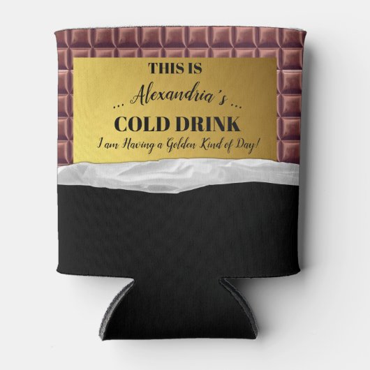 Gepersonaliseerde Gouden Ticket Chocolade Blikjeskoeler (Voorkant)