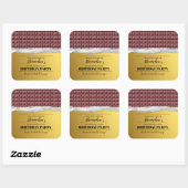 Gepersonaliseerde Gouden Ticket Chocolade Party Fa Vierkante Sticker (Vel)