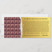 Gepersonaliseerde gouden ticket chocolade uitnodig (Achterkant)