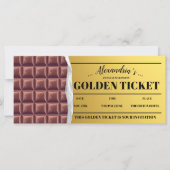 Gepersonaliseerde gouden ticket chocolade uitnodig (Voorkant)