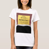 Gepersonaliseerde Gouden Ticket Chocolade Verjaard T-shirt (Voorkant)