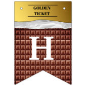 Gepersonaliseerde Gouden Ticket Chocolade Verjaard Vlaggetjes (Eerste vlag)