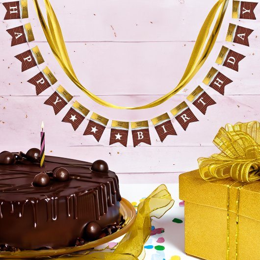 Gepersonaliseerde Gouden Ticket Chocolade Verjaard Vlaggetjes