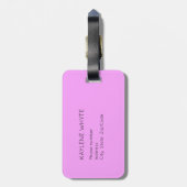 Gepersonaliseerde gouden trim roze strepen Bagagel Bagagelabel (Achterkant verticaal)