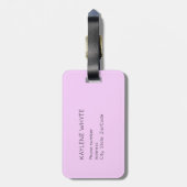 Gepersonaliseerde gouden trim roze strepen Bagagel Bagagelabel (Achterkant verticaal)