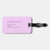 Gepersonaliseerde gouden trim roze strepen Bagagel Bagagelabel (Achterkant horizontaal)