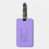 Gepersonaliseerde gouden trim Violet Stripes Bagag Bagagelabel (Achterkant verticaal)