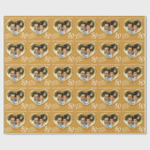 Gepersonaliseerde gouden trouwdag foto cadeaupapier (Vlak)