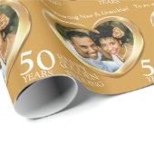 Gepersonaliseerde gouden trouwdag foto cadeaupapier (Rol Hoek)