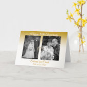 Gepersonaliseerde gouden trouwfoto's 50e Jubileum Kaart (Gele Bloem)