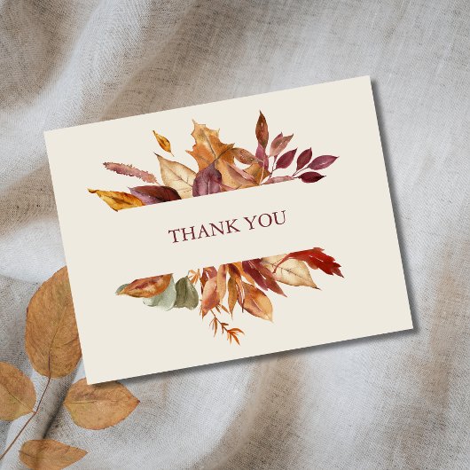 Gepersonaliseerde Gouden Vallen Bladeren Bedankkaart