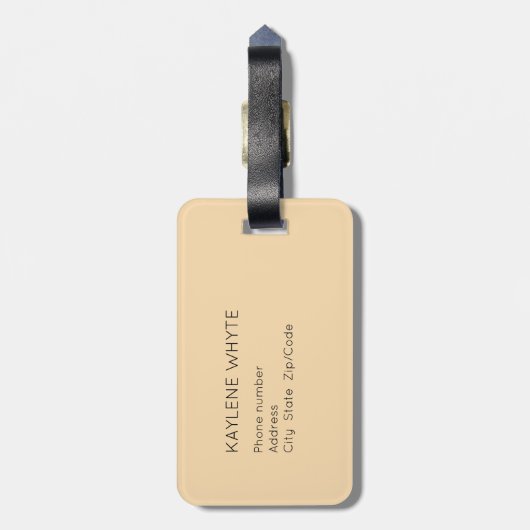 Gepersonaliseerde gouden versiering kleur strepen bagagelabel (Achterkant verticaal)