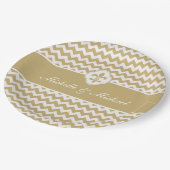 Gepersonaliseerde Gouden White Fleur DE Lis Papieren Bordje (Gekanteld)