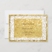 Gepersonaliseerde gouden wit bedankkaart (Achterkant)