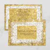 Gepersonaliseerde gouden witte bruids douche uitno kaart (Voorkant / Achterkant)